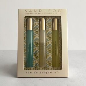 Sand + Fog EDP Oil Rollerball Set Floral Mist, Vanilla Musk, Spring Morning33oz